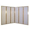 Window Shoji Room Divider - Brown - 6 Panel